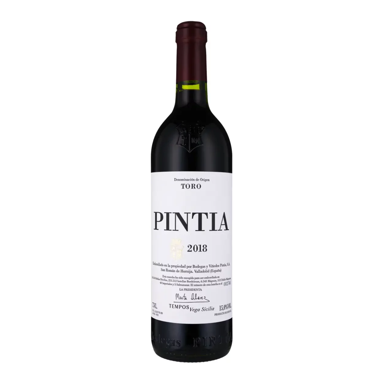Bodegas Vega Sicilia Pintia Toro 2018 - Rotwein - Vorderseite