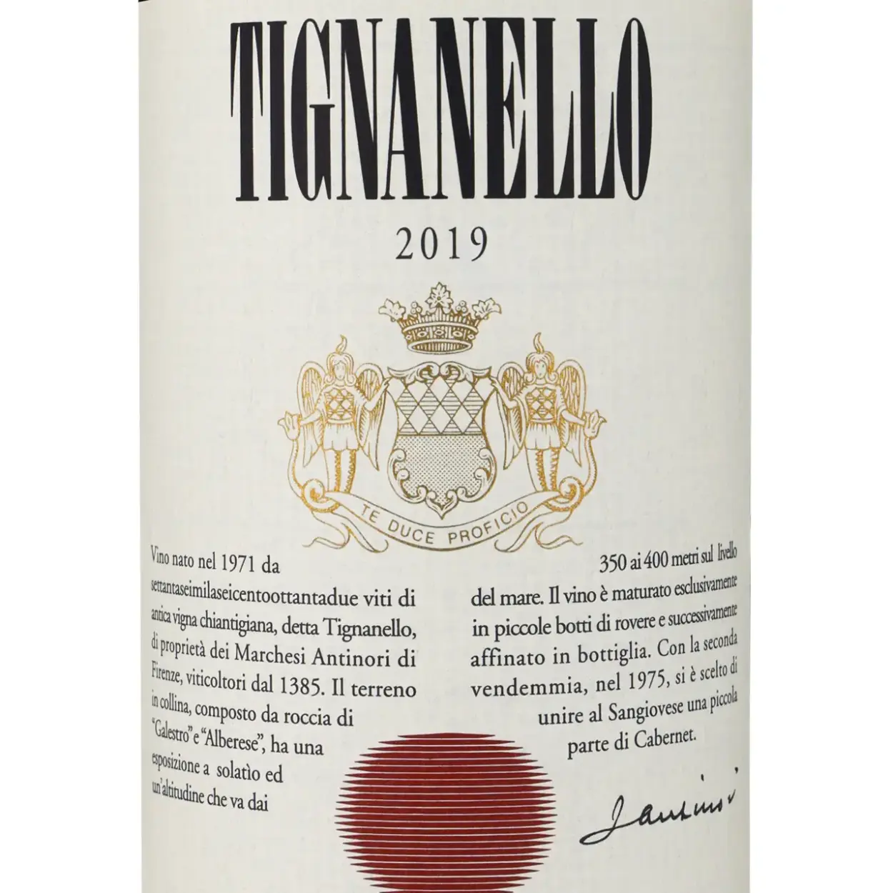 Marchesi Antinori - Tignanello Toscana IGT 2019 - Rotwein - Etikett