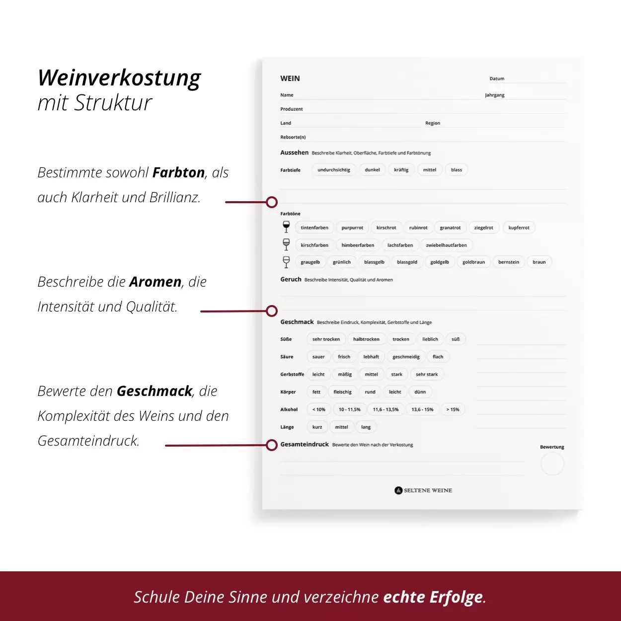 Seltene Weine - Notizblock »Wine Tasting« - Weinverkostung (DIN A5) - Produkt 3