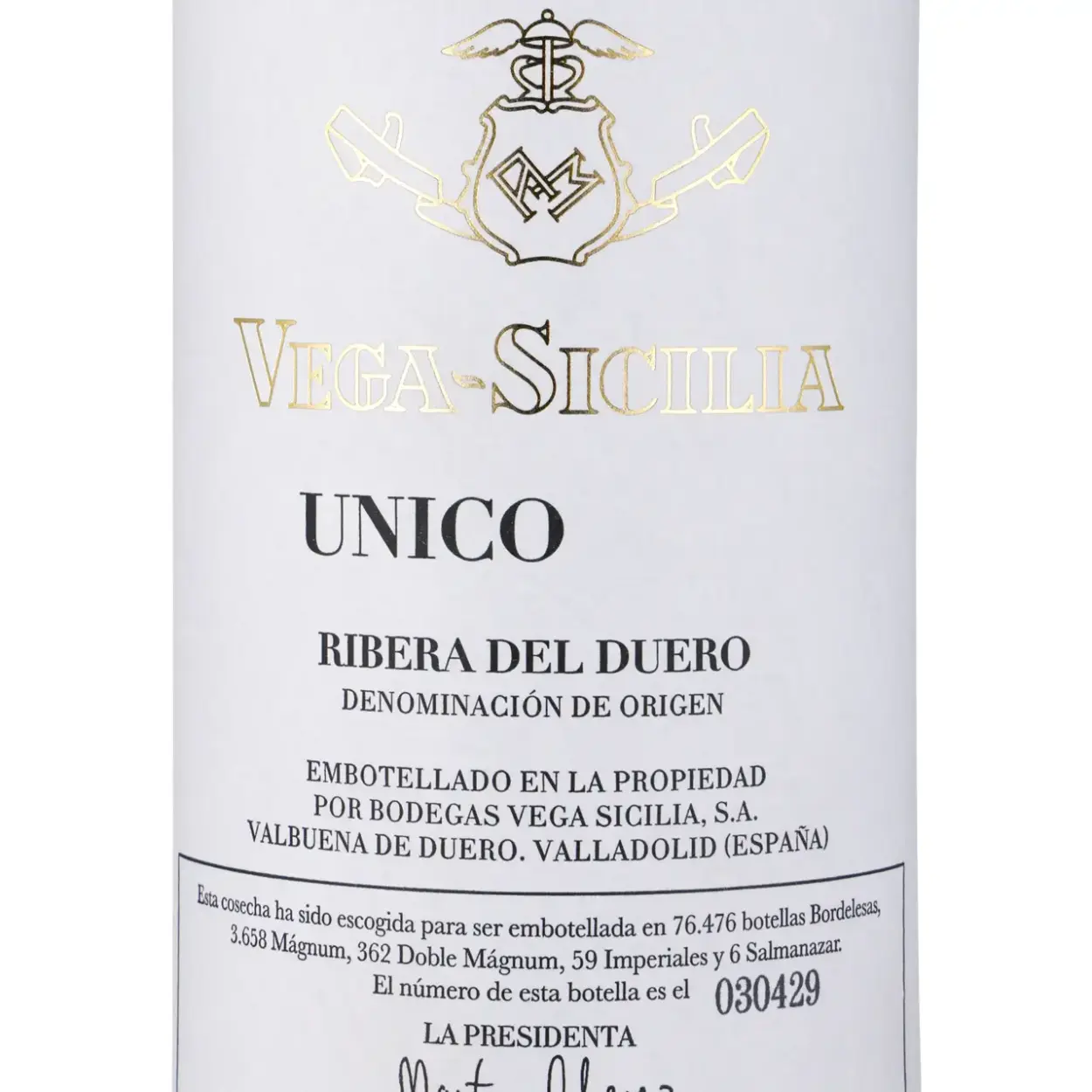 Bodegas Vega Sicilia - Unico Gran Reserva - Rotwein - Etikett