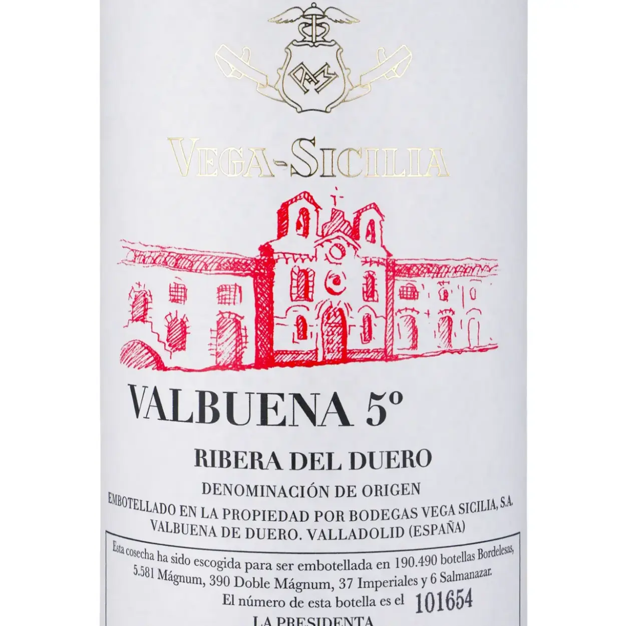 Bodegas Vega Sicilia Valbuena 5° Ribera del Duero DO - Rotwein - Etikett