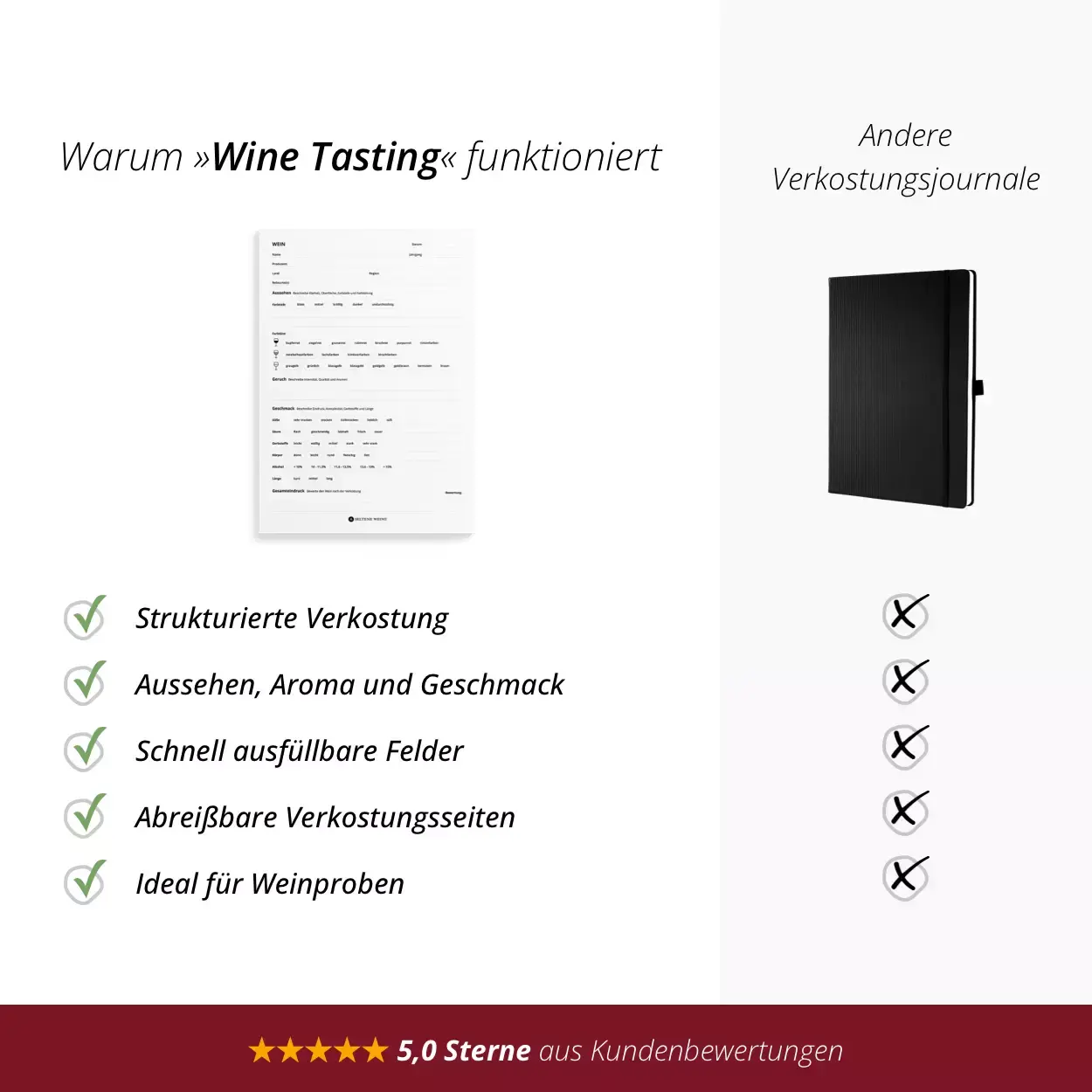 Seltene Weine - Wine Tasting - Notizblock für Weinverkostungen 4